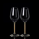 Copa de Cristal con Hojas de Oro Premium
